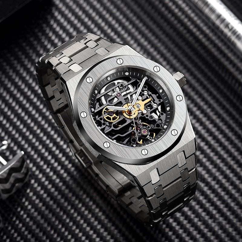 Thumbnail: FEICE Automatic Mechanical Luxury Watch Men Top Brand Stainless Steel Watch