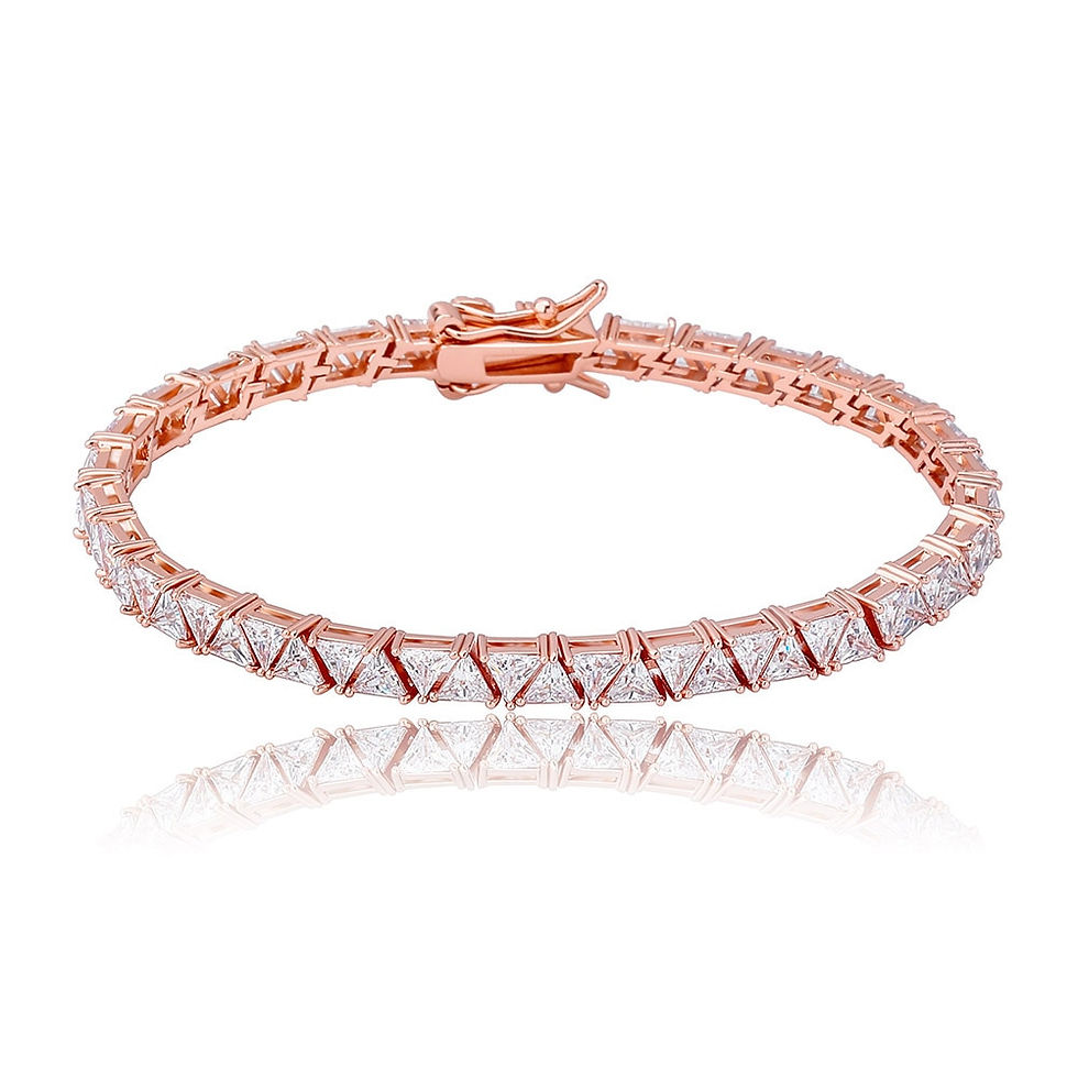 Thumbnail: TOPGRILLZ 5mm Tennis Chain Bracelet High Quality Triangular Iced Out Cubic