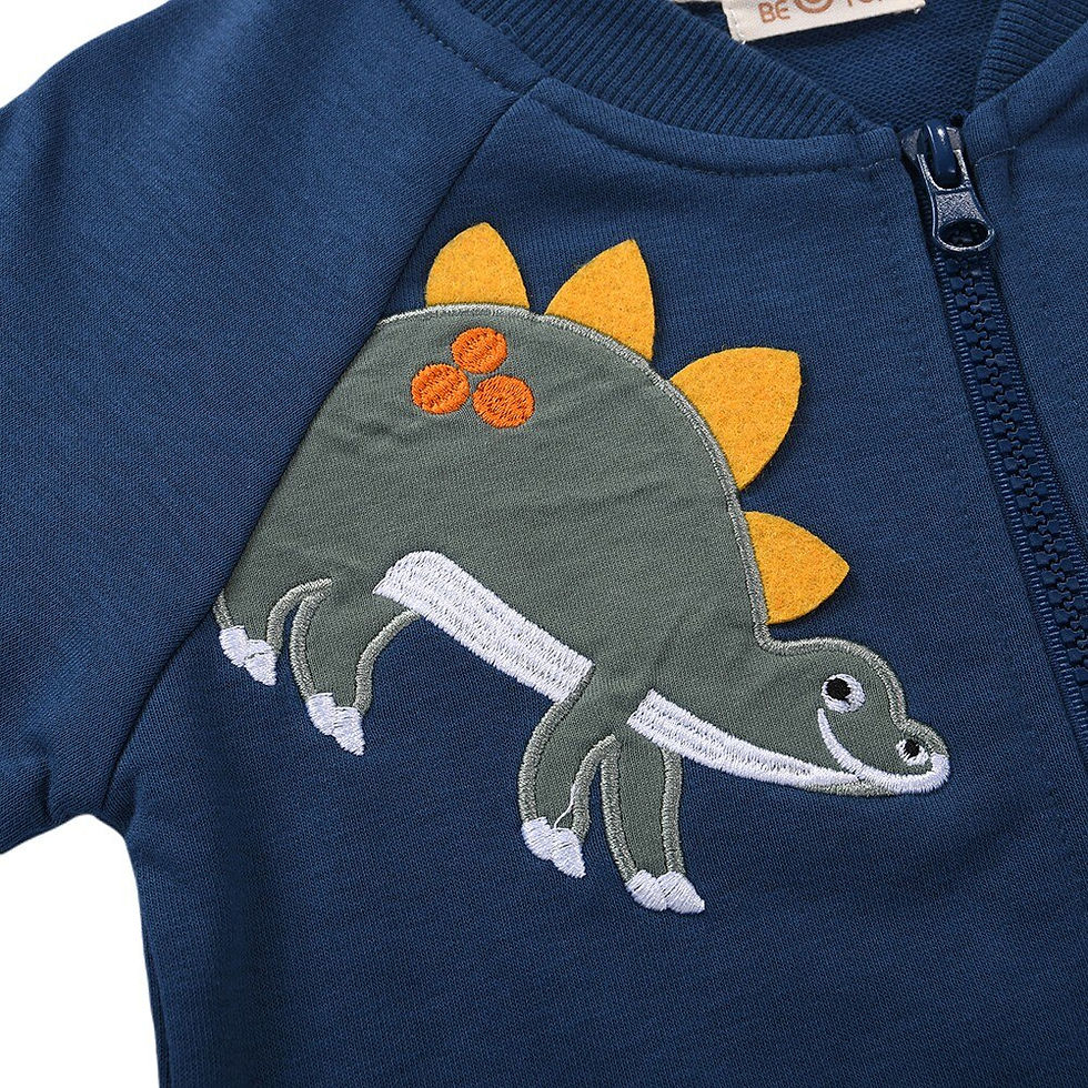 Miniaturbild: Autumn Kids Boys Baseball Jacket Cartoon Dinosaur Casual Long Sleeve