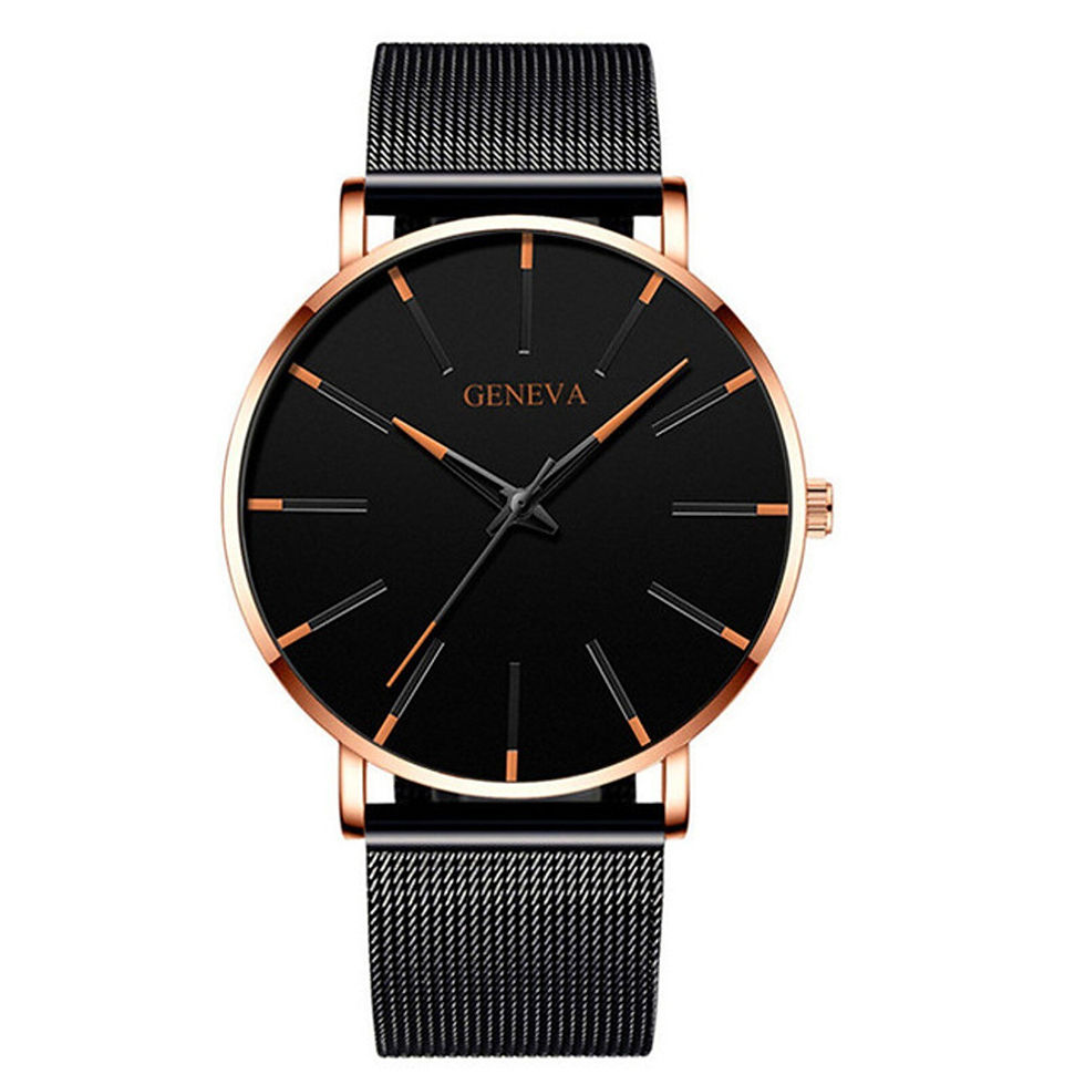 Miniaturbild: Men's Fashion Ultra Thin Watches Business Stainless Steel Mesh Quartz Watch