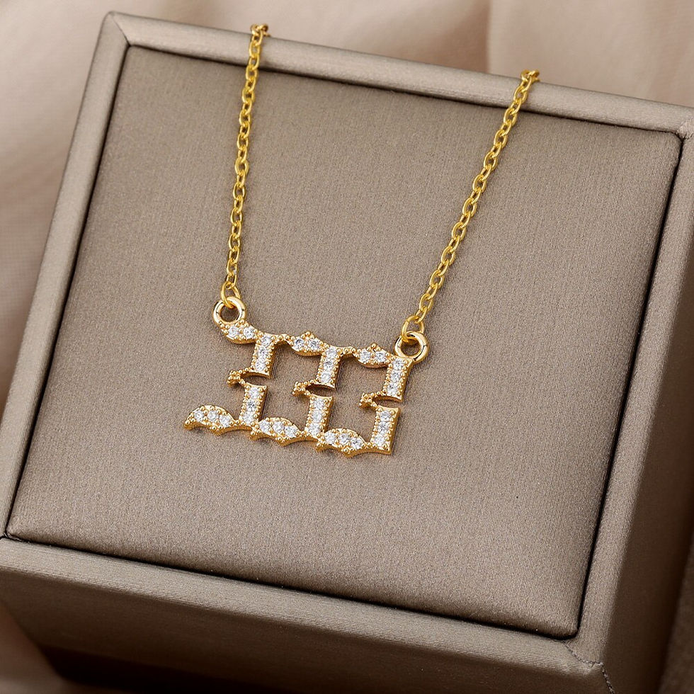 Hình thu nhỏ: Zircon 111 222 333 444 555 666 777 888 999 Necklace for Women Angel