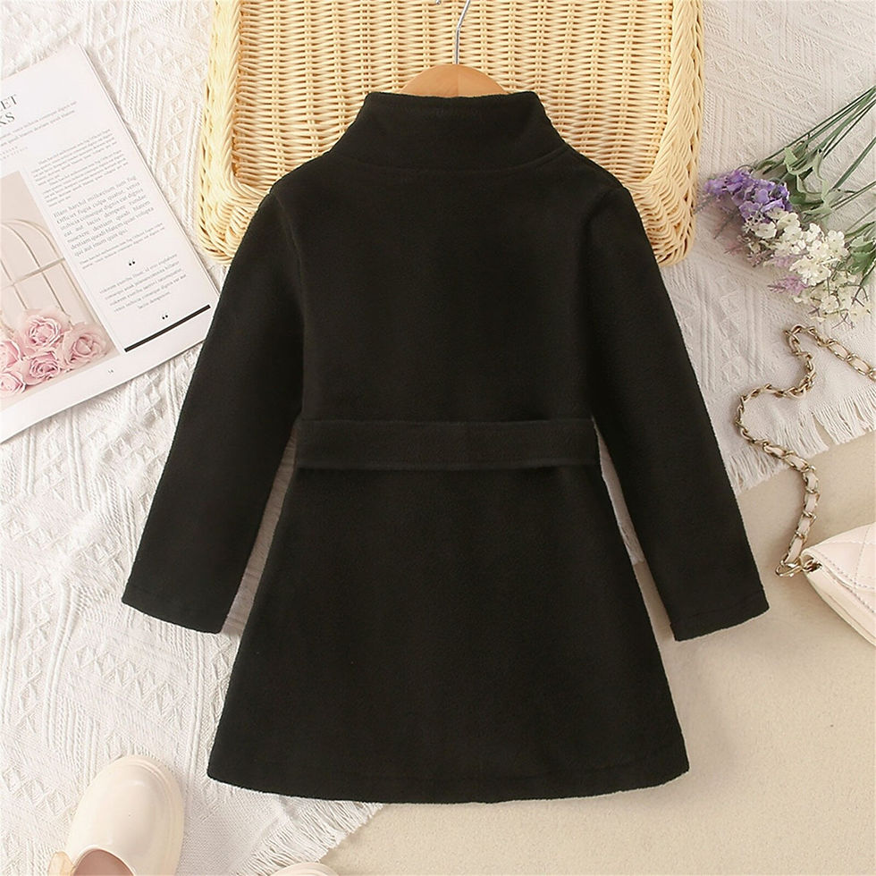 Miniature : Kids Toddler Baby Girls Autumn Winter Solid Cotton Button Long Sleeve Coat