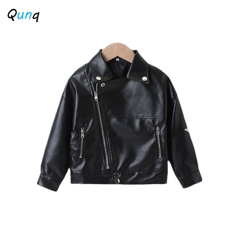 Miniatura: Qunq 2022 Autumn/Winter Boys solid Long Sleeve Turn-down Collar Zipper