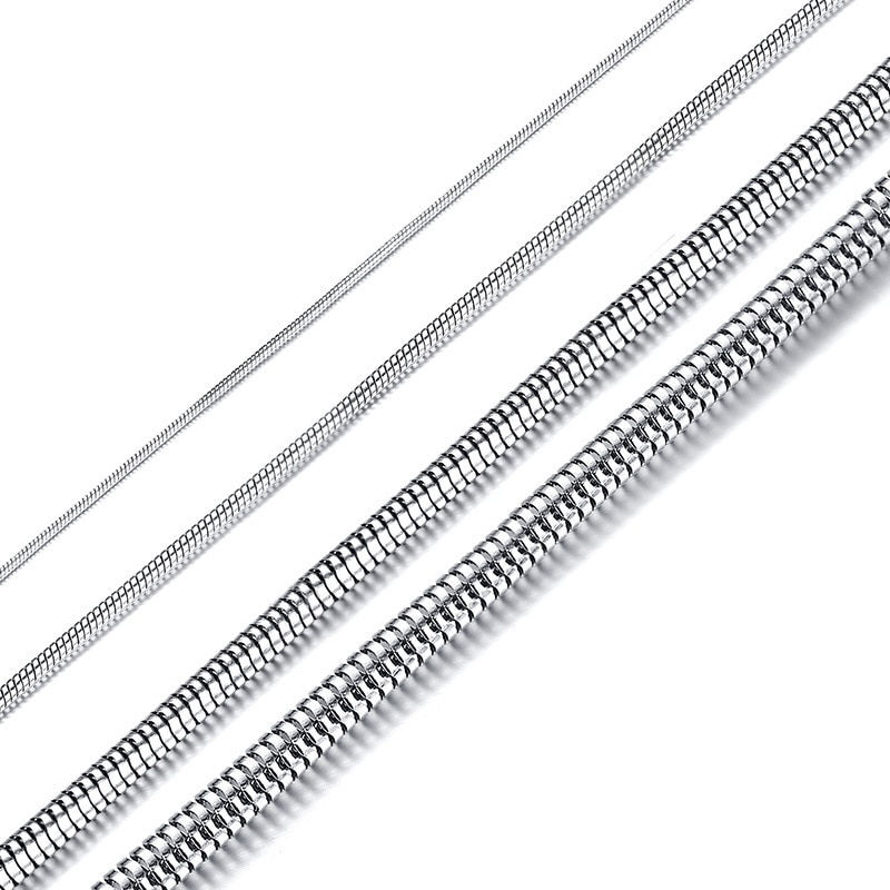 Miniatura: 1 Piece Width 1/2/3/4mm Round Snake Chain Necklace Stainless Steel Chain