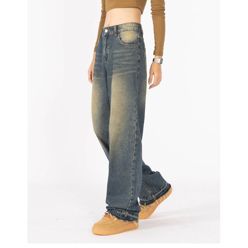 Thumbnail: Blue Women's Jeans Vintage High Waist Streetwear Fashion Summer Loose Black