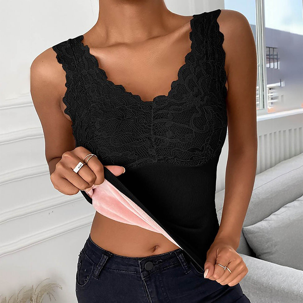 Thumbnail: 2023 Autumn Winter Warm Velvet Vest For Women Lace Sleeveless Camis Tops