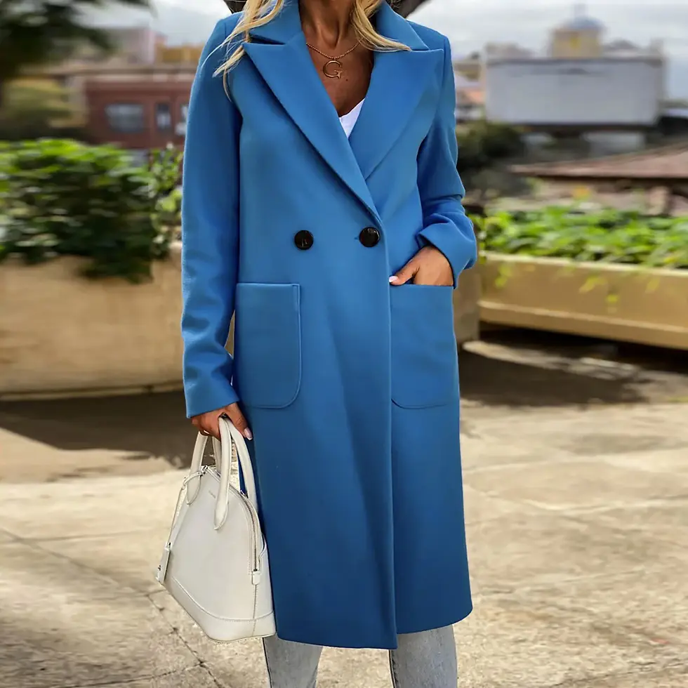 Thumbnail: 2023 NEW Women Spring Autumn Brown Loose Long Wool Coat Jacket Woolen