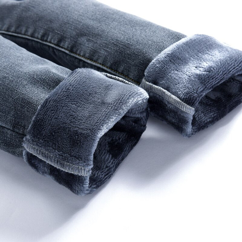 ภาพขนาดย่อ: ZOENOVA Warm Y2K Jeans For Women Winter 2022 Velvet Thick Denim Pants