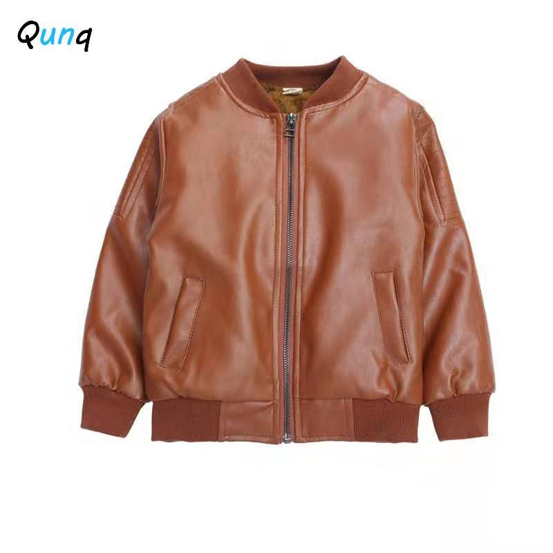 Thumbnail: Qunq Autumn And Winter Korean Version Handsome Boys' Leather Jacket Trend