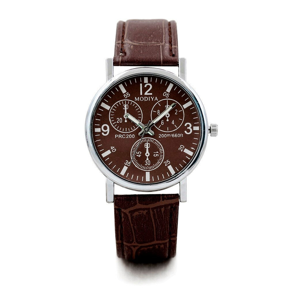 Watch For Men Free Shipping Quartz Men's Watch Blue Glass Belt Watch Men