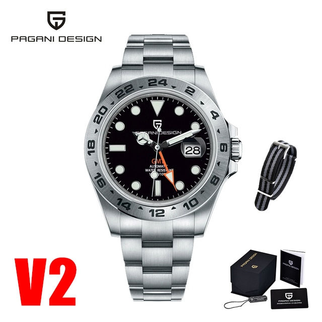 Миниатюра: PAGANI DESIGN 2023 GMT Men Luxury Auto Mechanical Watch Stainless Steel