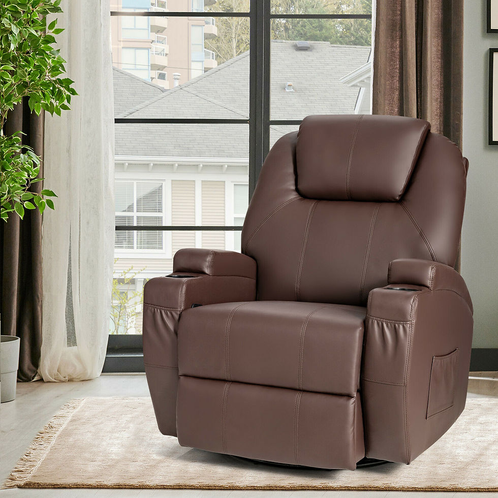 Pikkukuva: Costway Massage Recliner Chair 360 Degree Swivel Single Sofa Rocker w/ Heating