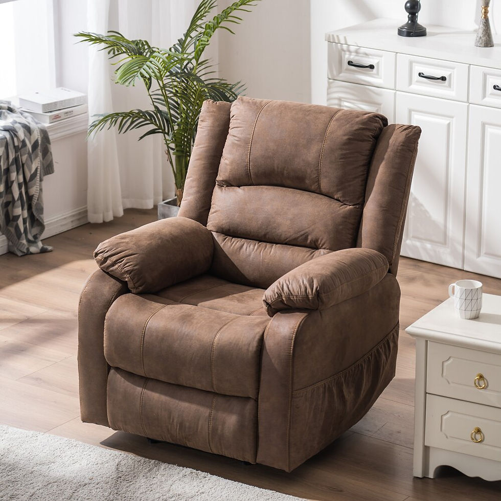 Miniatură: Electric Lift Function Recliner Massage Chair Light Brown Comfortable&Durable