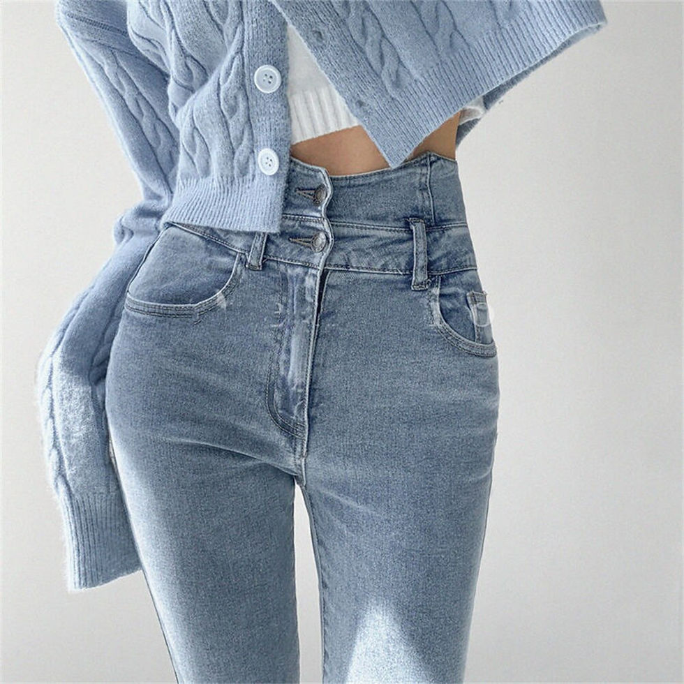 Miniatura: Women Jeans Female Skinny Denim Pencil Pants Stretch Waist Slim Jean