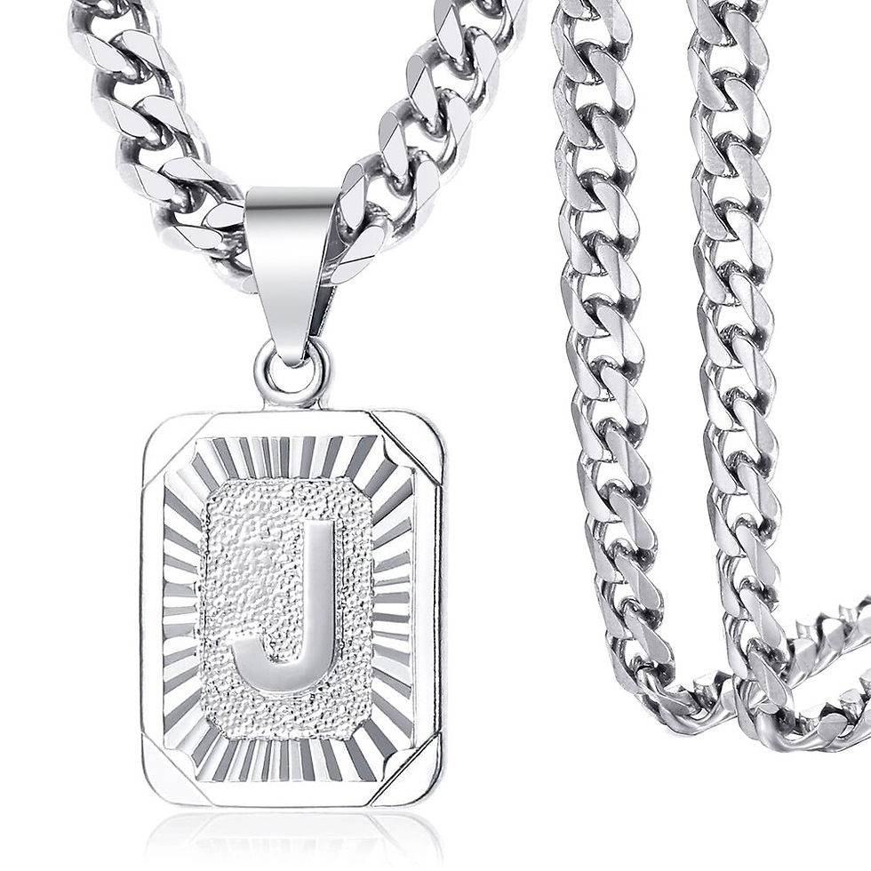 Imej kecil: Sliver Color Initials Name Pendant Necklace Alphabet Letter A J K Charm 3mm/5mm