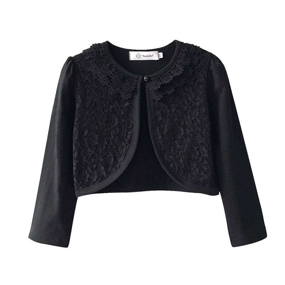 Thumbnail: Toddler Shrug Tops Kids Baby Little Girls Lace Princess Bolero Cardigan Girls