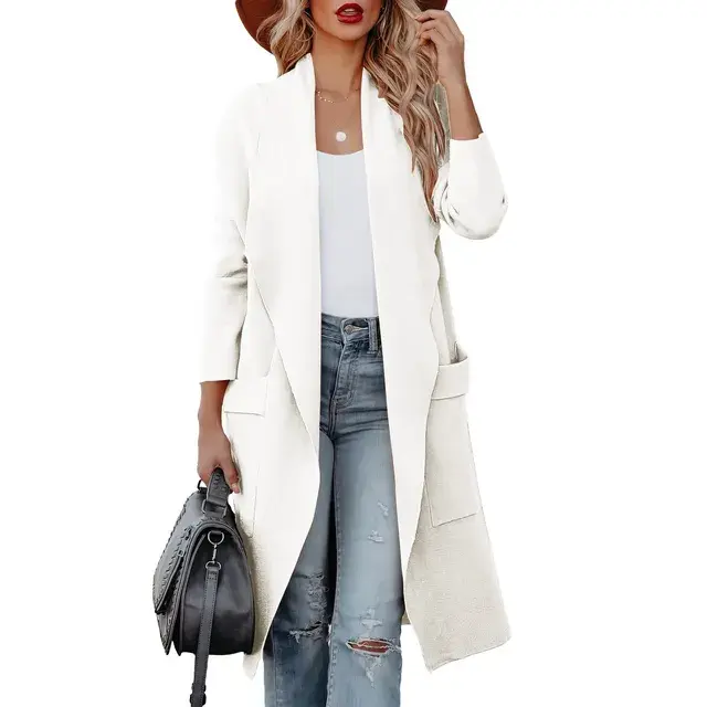 Thumbnail: 2023 NEW Wool Blends Coat Women's Casual Long Sleeve Long Knitted Cardigan