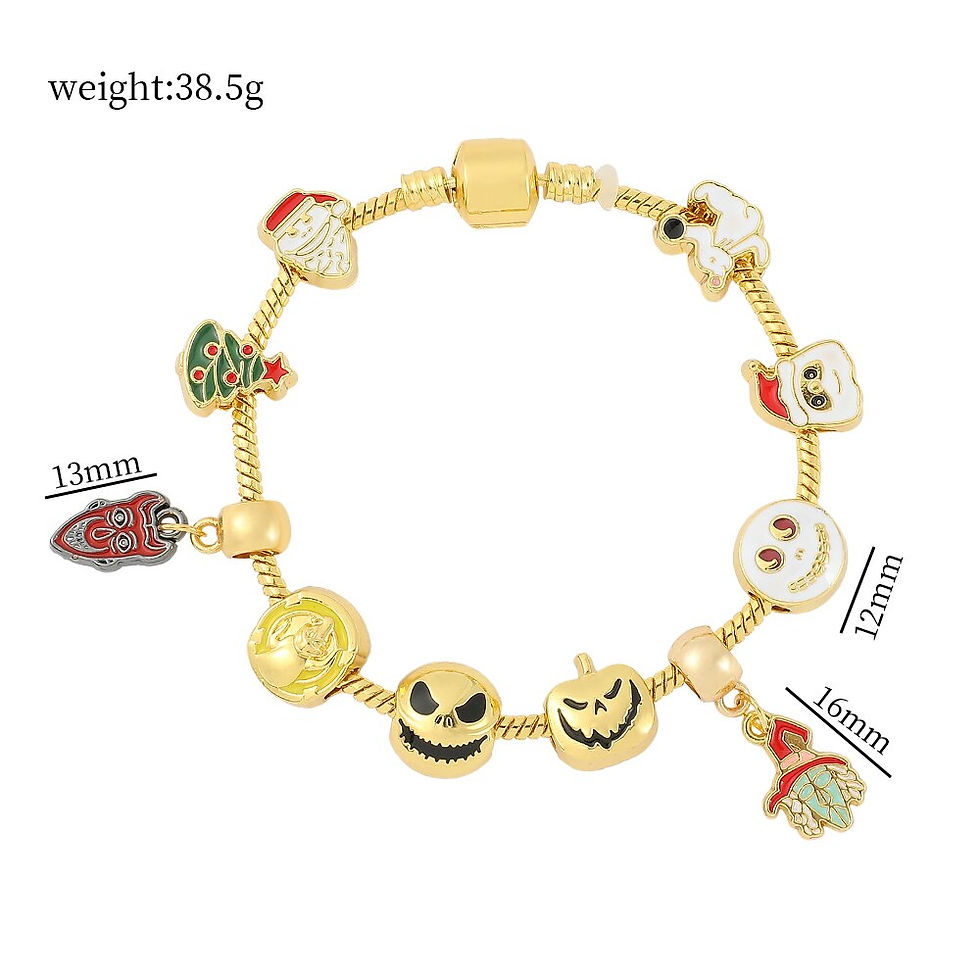Thumbnail: Disney The Nightmare Before Christmas Charms Bracelets Cute Jack Skellington