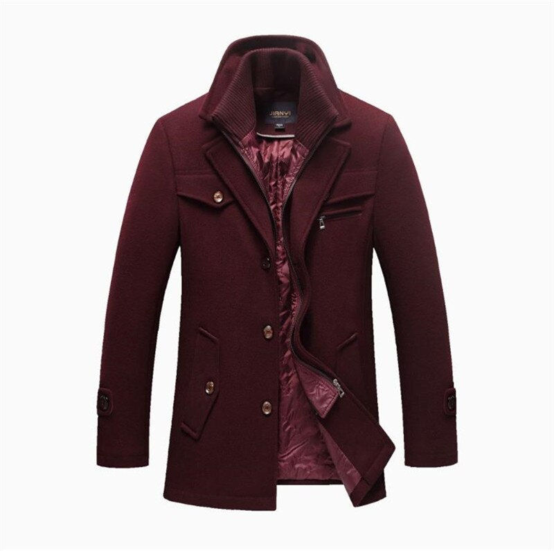 Thumbnail: 2023 Winter New Wool Coat Men Business Jacket Casual Slim Mens Overcoat