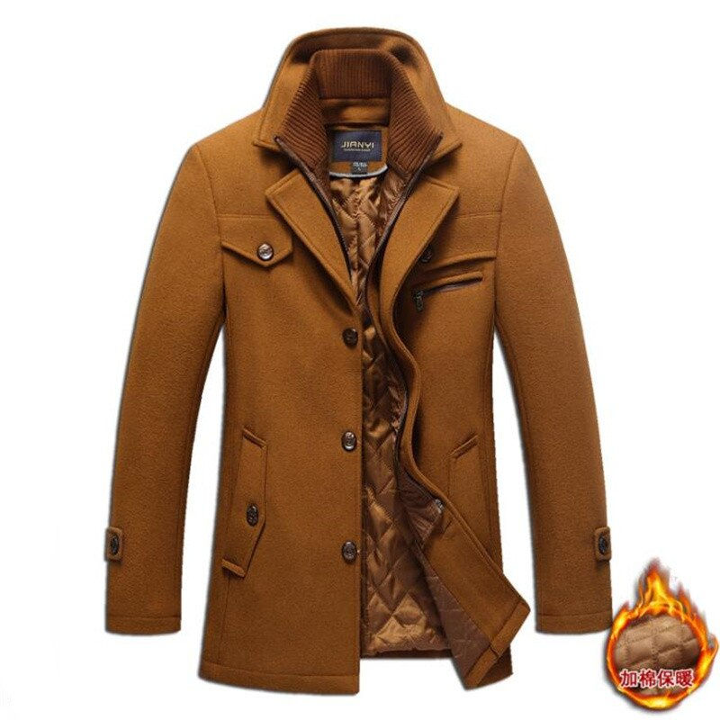 Thumbnail: 2023 Men's Wool Jacket Winter Autumn Mens Long Windproof Wool Coat Casual