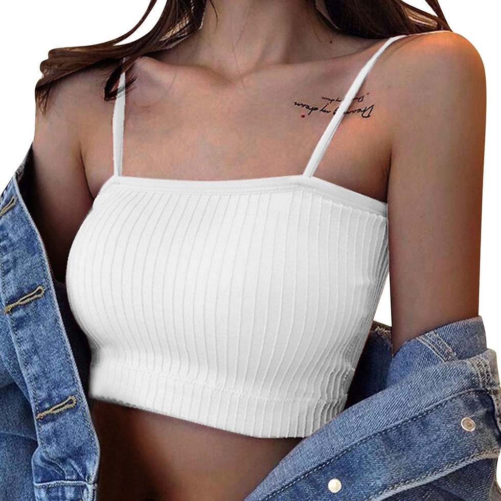 Thumbnail: White Knitted Tank Tops Crop Tops Women T-shirt Gorgeous Sleeveless Camisole