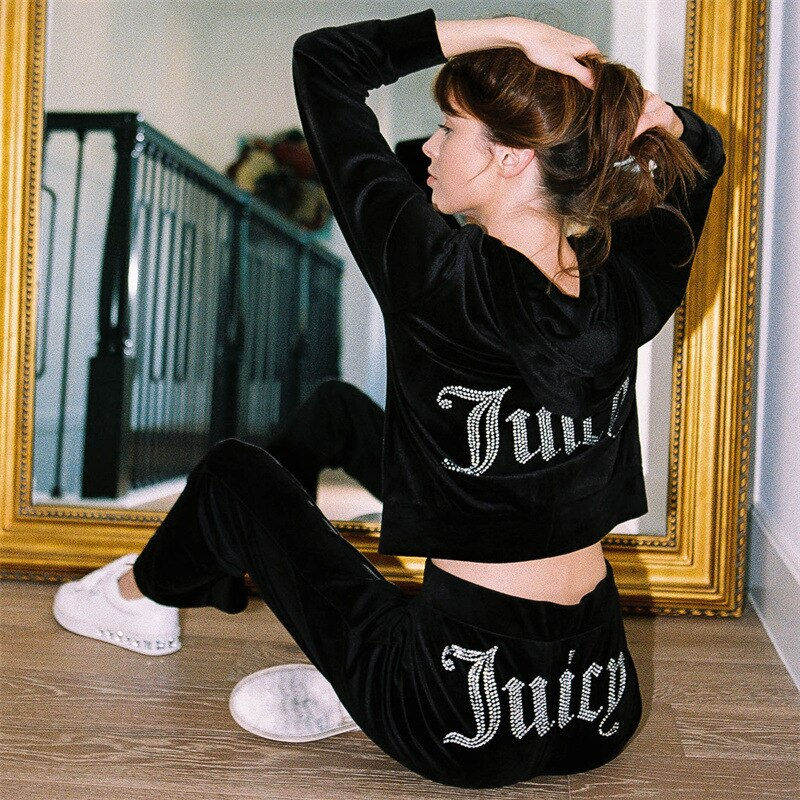Thumbnail: 2022 Winter Juicy Coutoure Tracksuit  2-Piece Set  Tracksuit Suit Women Velvet