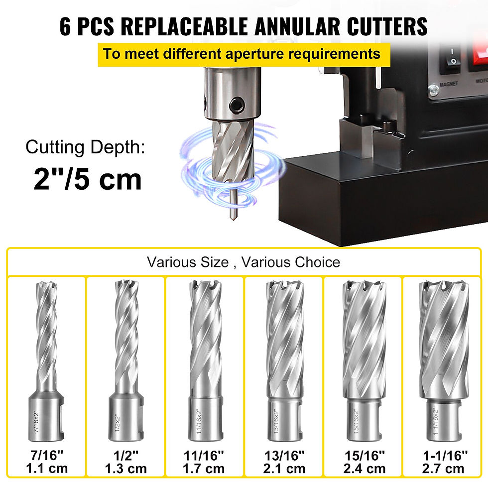 Thumbnail: VEVOR 6/11Pcs HSS Annular Cutter 11-50mm Core Drill Bit Hole Saw Cutter 3/4in