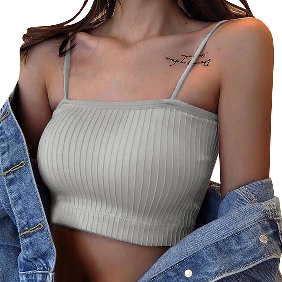 Thumbnail: White Knitted Tank Tops Crop Tops Women T-shirt Gorgeous Sleeveless Camisole
