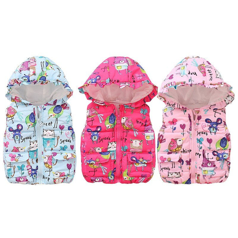 Thumbnail: Baywell Winter Fashion Cartoon Warm Outwear Girl\'s Cartoon Printed Hooded