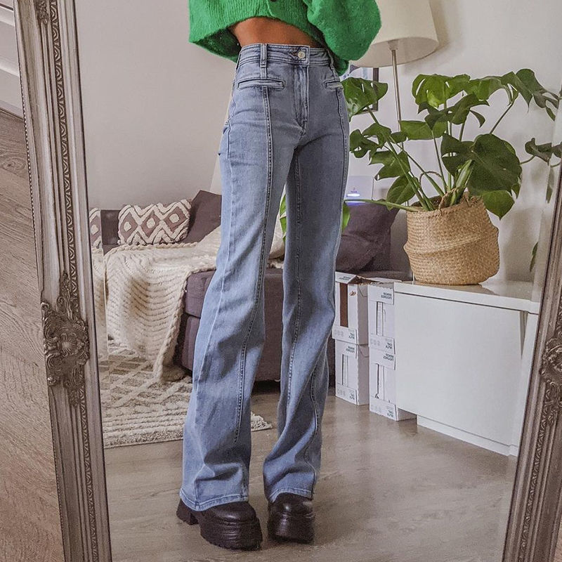 Pikkukuva: Retro Five Pointed Star Straight Women Jeans European and American Style