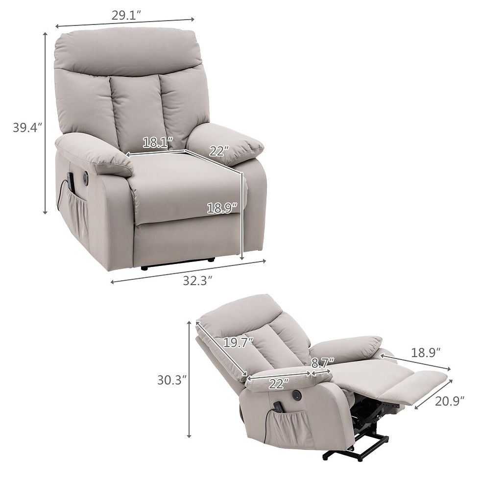 Thumbnail: Electric Lift Function Recliner Massage Chair Silver White Comfortable & Durable