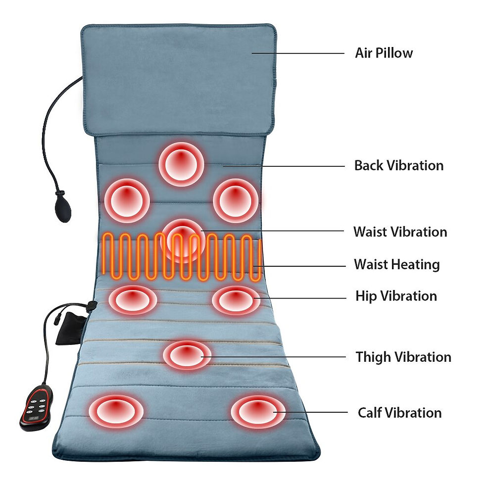 Thumbnail: PASTSKY Back Massager Chair Pad Electric Heating Cushion 9 Motor Vibration