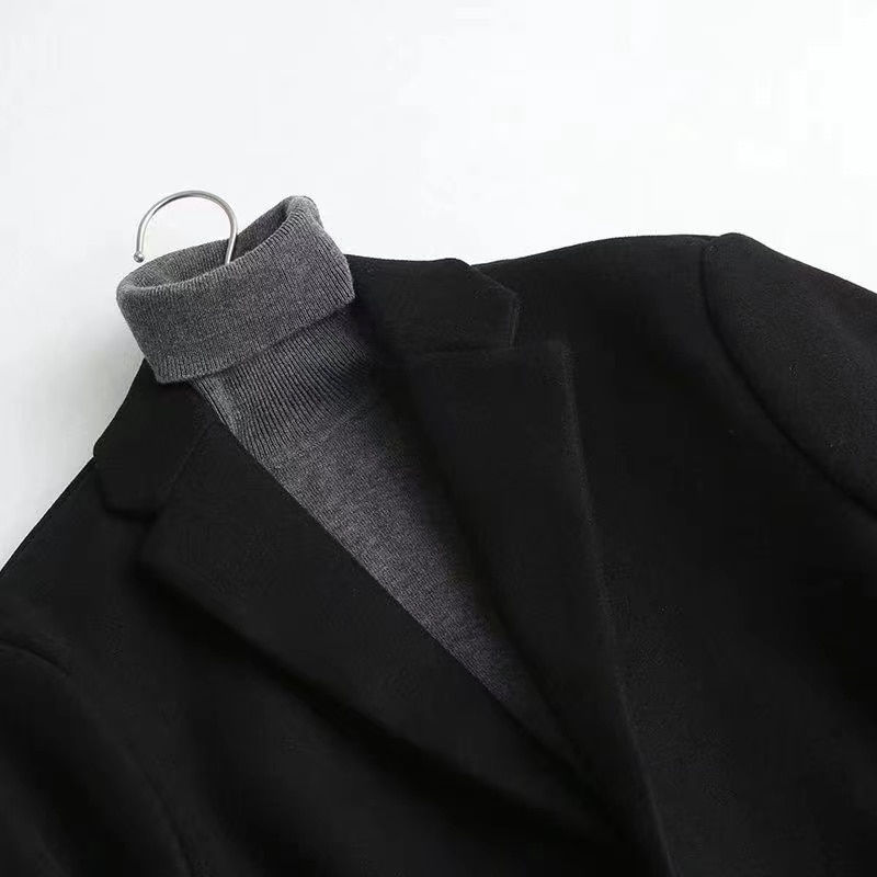Miniatiūra: Men's Coat Solid Color Spring 2023 New Men's Suit Collar Mid-length Coat