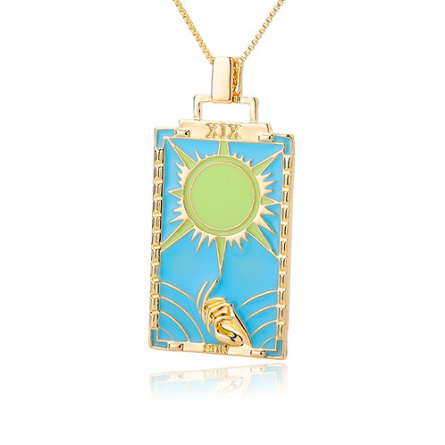 Square Tarot Cards Necklaces for Women Free Shipping Tarot Moon Pendant
