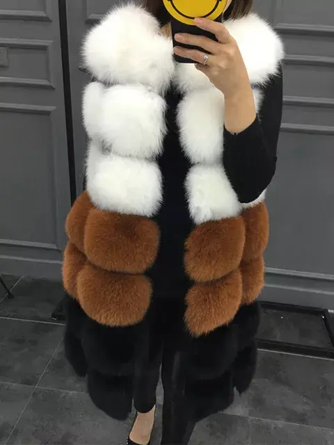 Hot New Faux Fur Vest Coat Winter Sleeveless Jacket Women Fake Fur