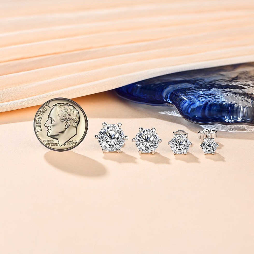 Thumbnail: New Arrival 3.0 Carat Moissanite Gemstone Stud Earrings for Women Solid 925