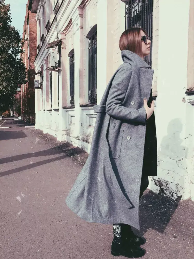 Miniatura: 2023New feminino 2021 UK Women Plus size Autumn Winter Classic Simple