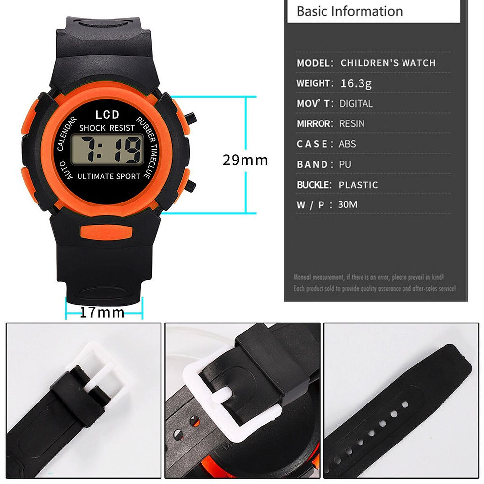 ภาพขนาดย่อ: Casual Children Girls Analog Digital Sport Led Electronic Waterproof Wrist Watch