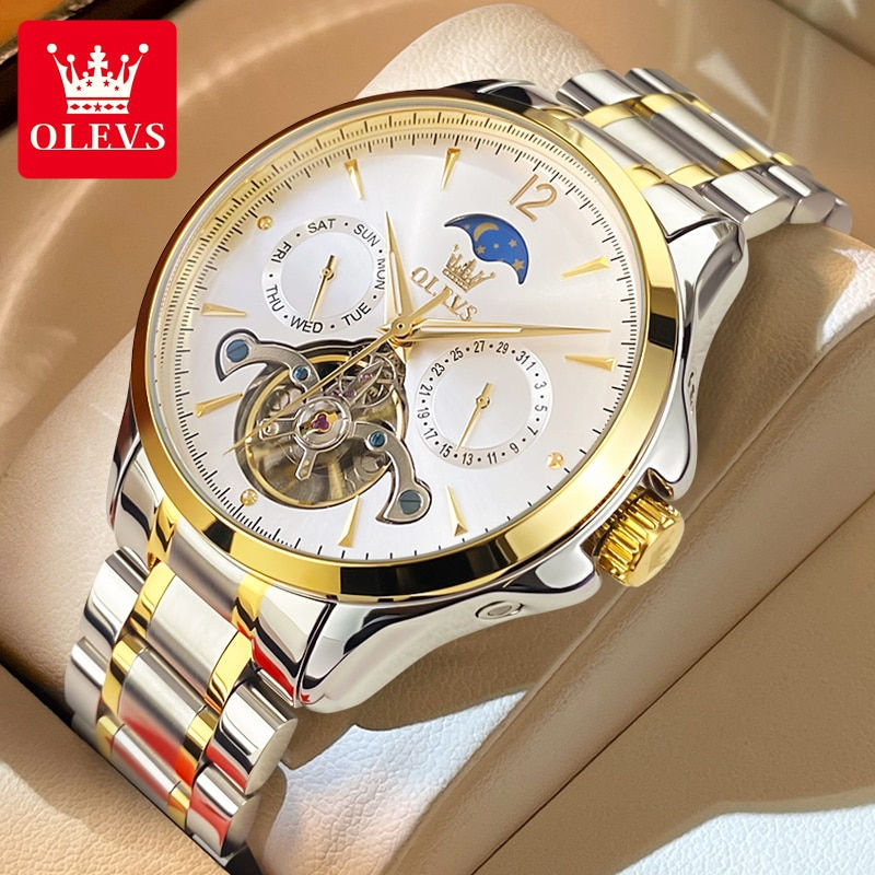 Miniatura: OLEVS Top Brand Men's Watches Classic Skeleton Tourbillon Automatic