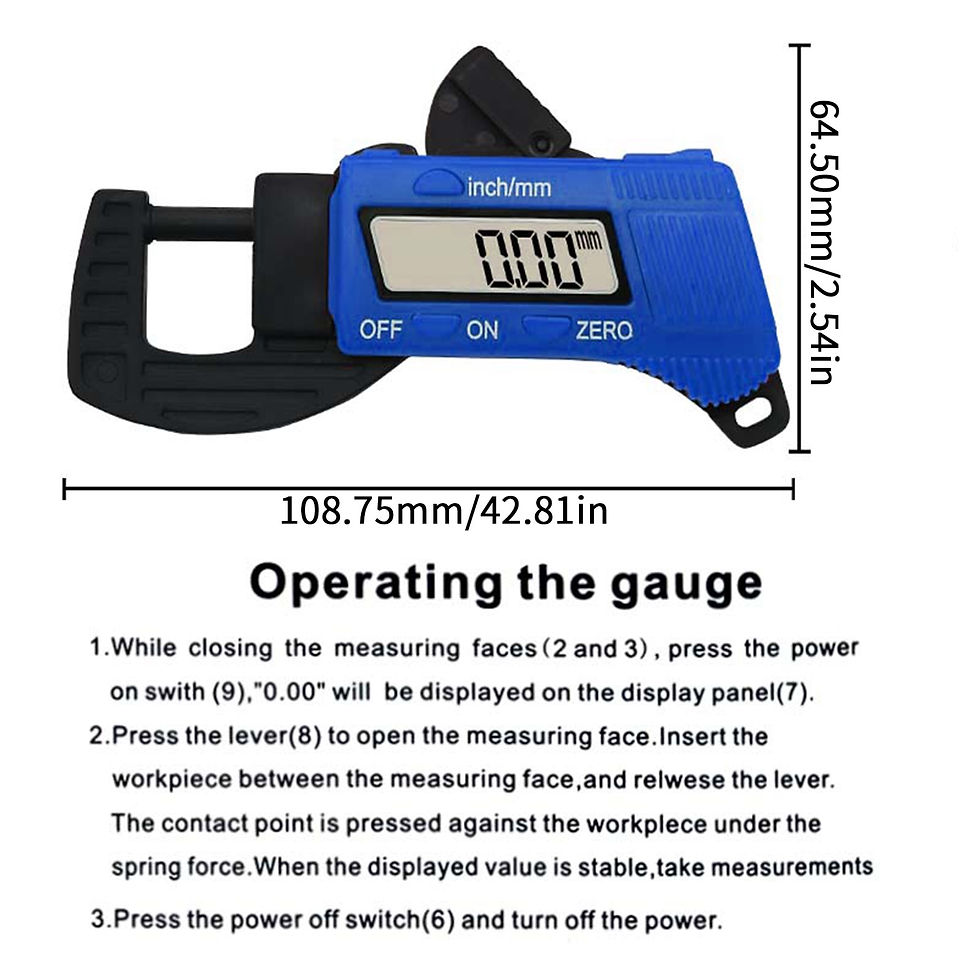 Thumbnail: Digital Thickness Gauge Electronic Display Micrometer 0-0.5/0-12.7mm Electronic