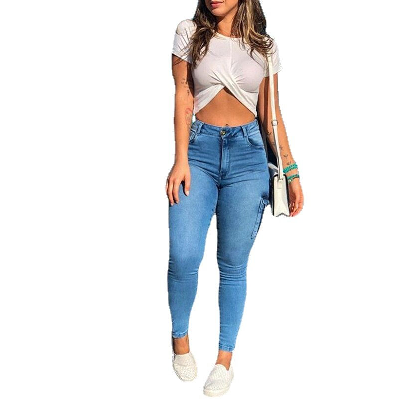Thumbnail: High Waist Jeans for Women Boyfriend Skinny Black Push Up Pencil Jean Pants