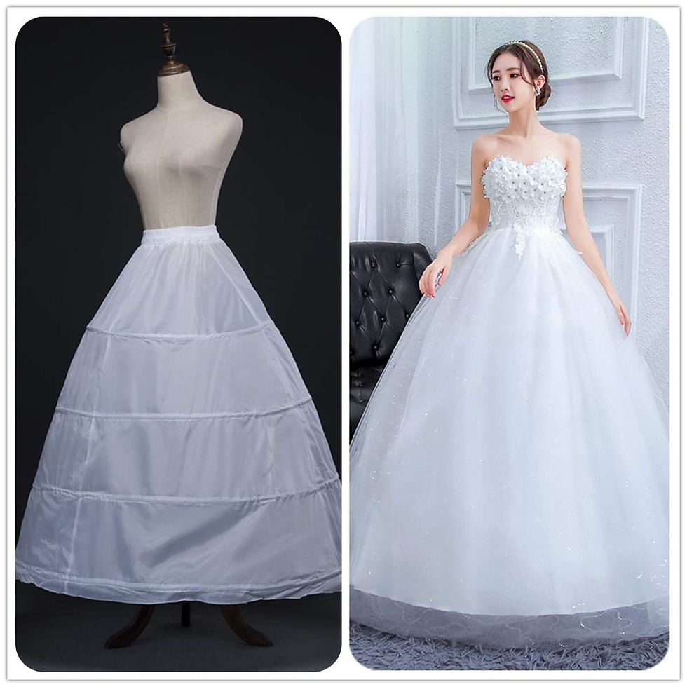 Thumbnail: White A Line Hoop Long Petticoat Crinoline Ball Gown Skirt Underskirt Wedding