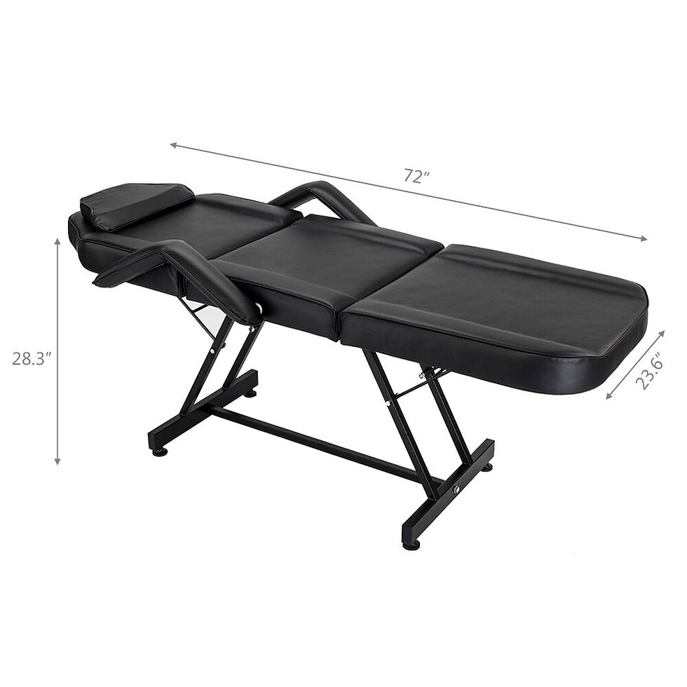 Thumbnail: 72" Adjustable Beauty Bed  Beauty Salon SPA Massage Bed Tattoo Chair with Stool