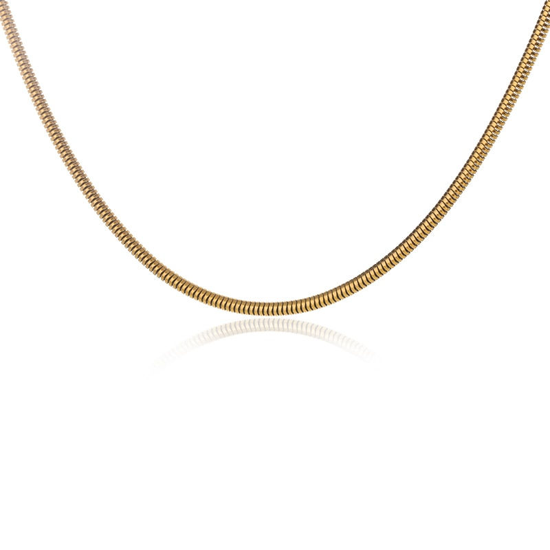 1 Piece Width 1/2/3/4mm Round Snake Chain Necklace Stainless Steel Chain