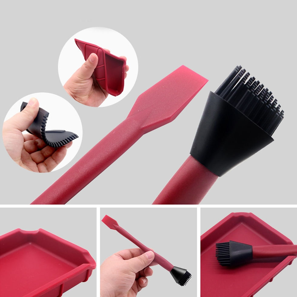 Thumbnail: 4pcs Wide Brush Narrow Brush Flat Scraper Silicone Woodworking Glue Tools Kit