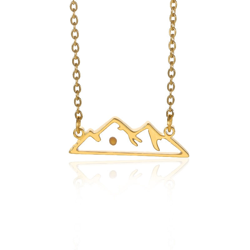 Miniatura: Faith Over Fear Acylic Mustard Seed Necklace Stainless Steel Mountain Necklace