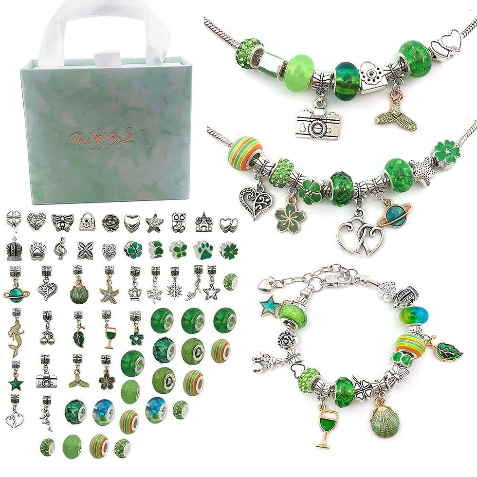 Thumbnail: Children Charm Bracelet Making Kit Supplies Beads Creative Diy Bracelet