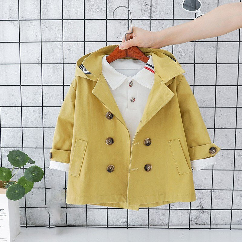Thumbnail: Toddler Boy Long coat spring autumn winter children jacket print baby boy