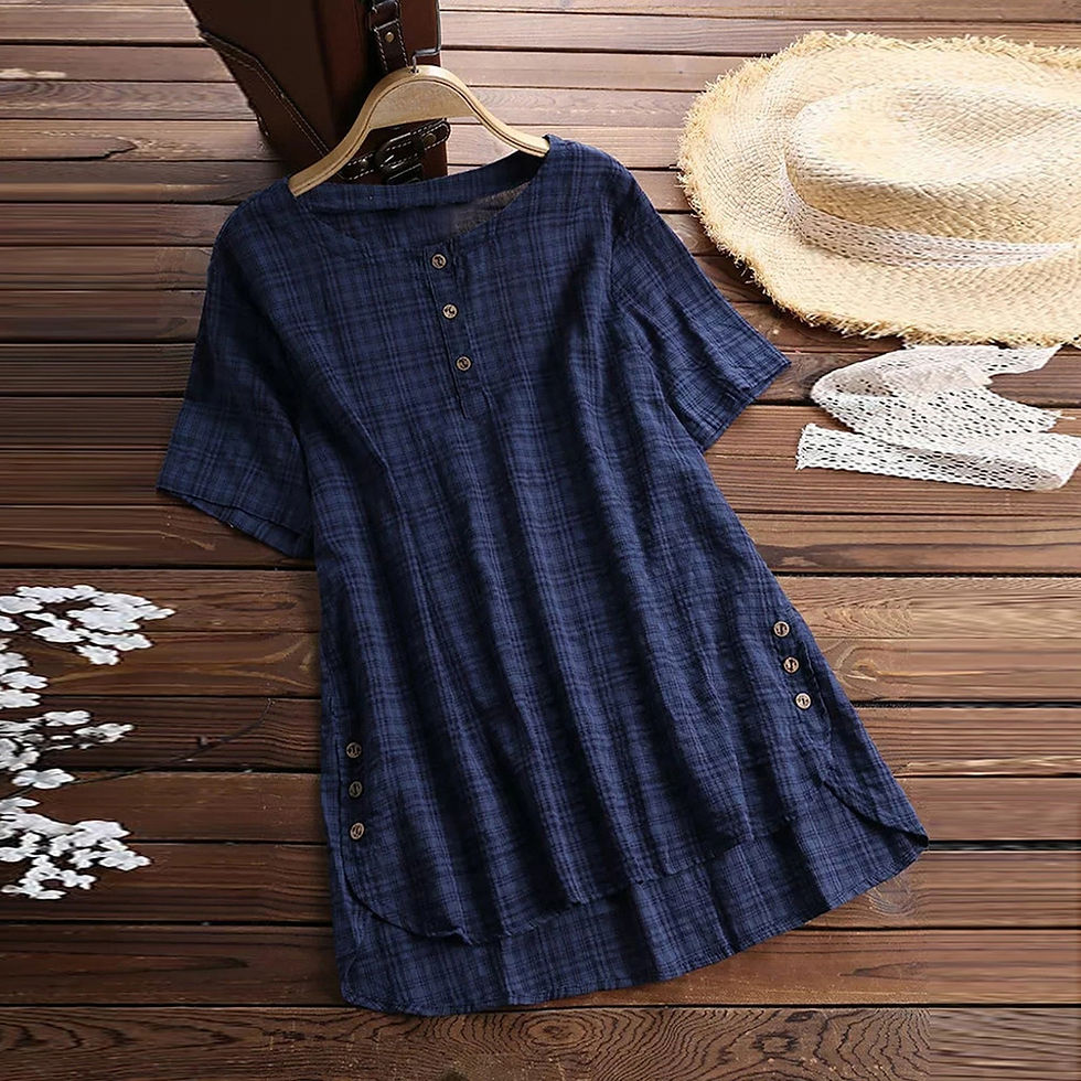 Thumbnail: 5xl Plus Size Top Summer Short Sleeve Shirts 2021 Fashion Women Button