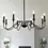 Thumbnail: American Country Retro Gold Black Candle Chandelier